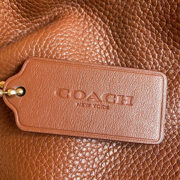 Vintage Coach Bag, Leather - In Burnt Sienna w/ Gold Accents - Picture 3 of 6